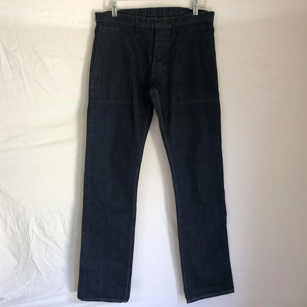 BLKSMTH Jeans Mens 31x34 Blue Selvage Regular Roger Straight Leg Cone Denim USA